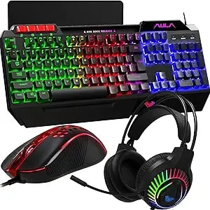 AULA Gaming Keyboard Mouse Headset and Mousepad Combo T650