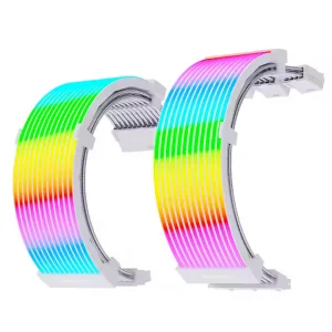 SNOWMAN Sleeved Cover Extension Cable MB & GPU ARGB, 24 Pin + 12+4 Pin 12 VHPWER Kit