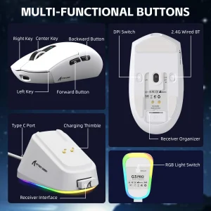 MOUSE ATTACK SHARK G3 PRO WHITE