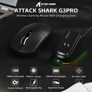 ATTACK SHARK G3PRO Wireless Gaming Mouse with RGB Charging