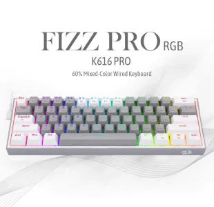 EDRAGON K616-RGB MECHANICAL WIRELESS,BLUETOOTH 2.4GHZ WHITE GREY